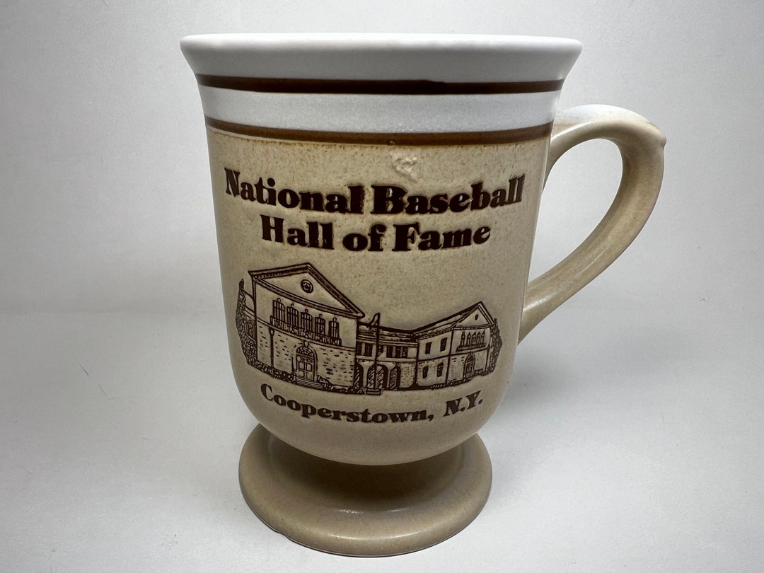 Vintage National Baseball Hall of Fame & Museum Embossed Footed Coffee ...