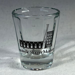 Vintage Louisville Slugger Museum Shot Glass Baseball Bat Company Kentucky Made in USA