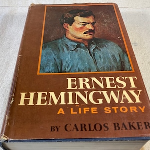 Ernest Hemingway: A Life Story by Carlos Baker | 1969 Hardcover Biography Book Club Edition | Vintage American Literature