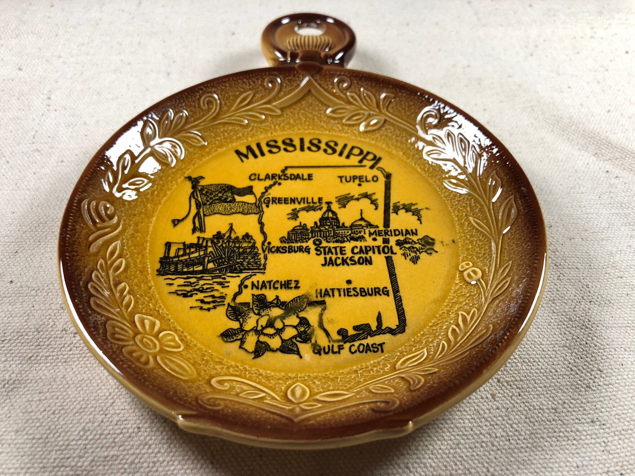 Vintage Mississippi Souvenir Plate Jewelry Coin Dish Ashtray Etsy