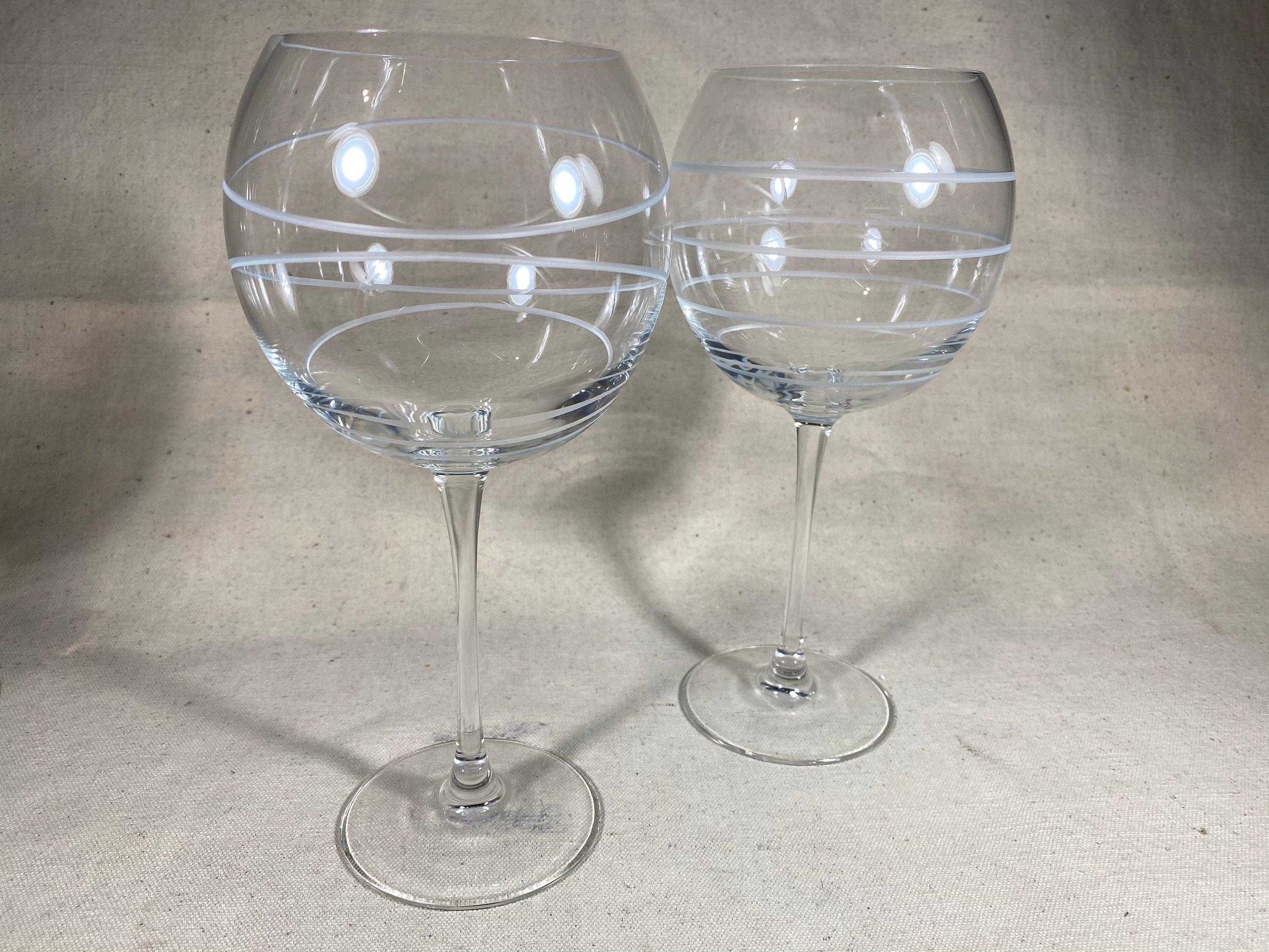 MIKASA Cheers Etched Polka Dot & Striped Festive Martini Glasses Set of 2 