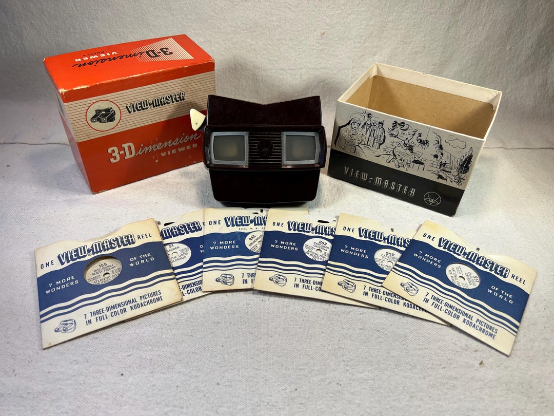 Viewmaster Model E Vintage Sawyer’s View-master Model E Viewer Brown Bakelite W/ Ivory ...