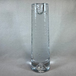 Clear Heavy Blown Glass Crystal “Spear” Candle Holder by Anna Ehrner for Kosta Boda Sweden 9.5” Tall