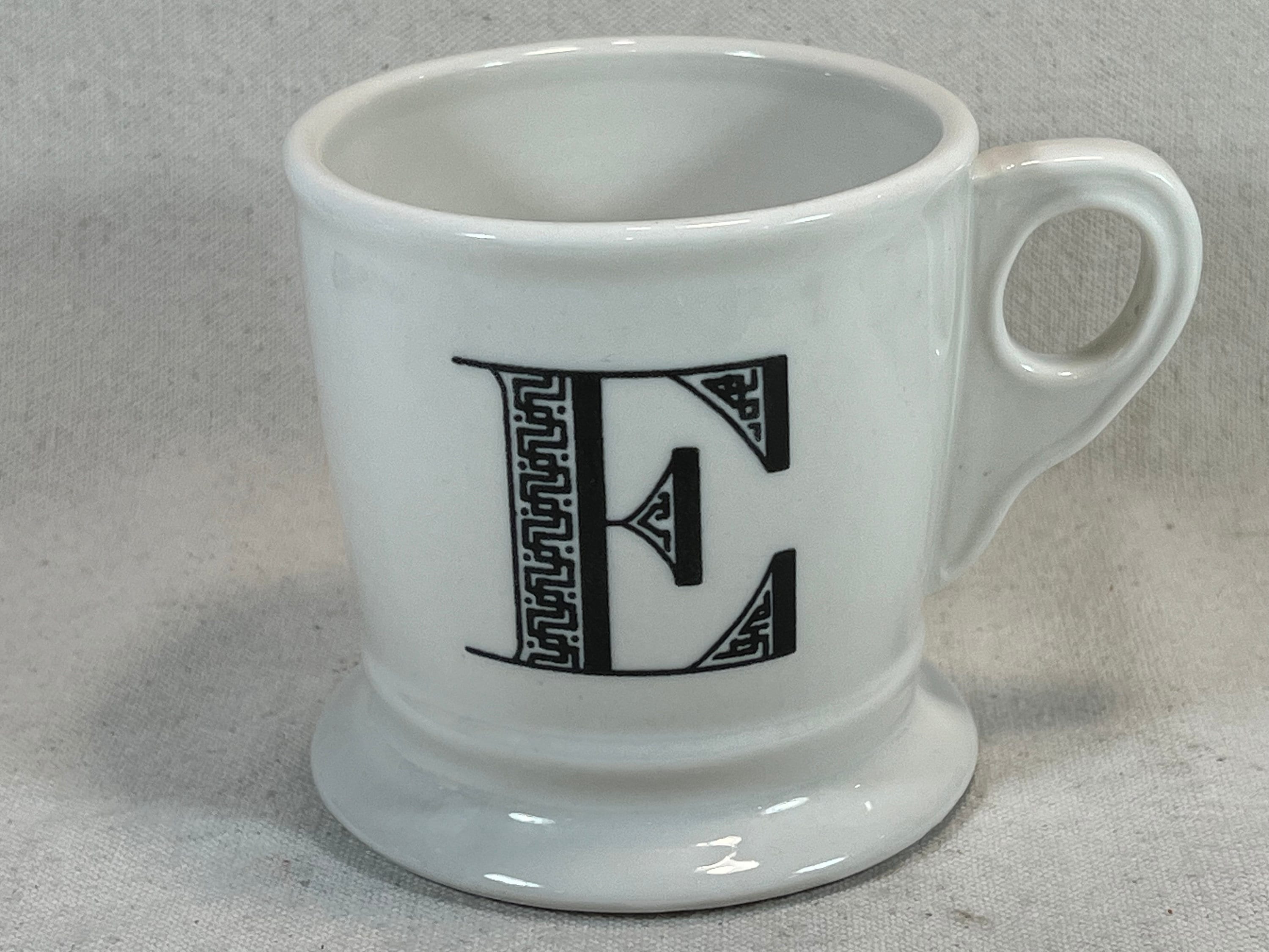 Anthropologie Letter “E” Monogram Initial Ceramic Coffee Tea 