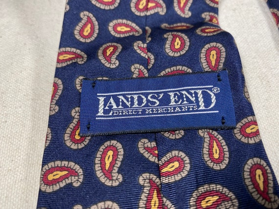 Vintage Land’s End Direct Merchants Necktie Red P… - image 5
