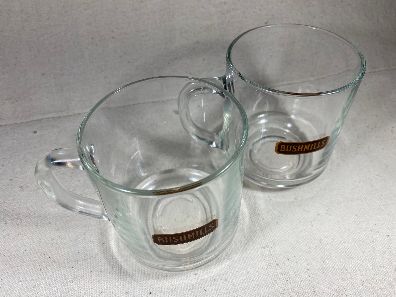 Vintage Pair of Bushmills Irish Whiskey Glass Coffee Mugs Etsy