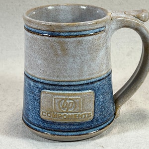HP Components Blue Gray Studio Pottery Coffee Mug Hewlett Packard Signed by Tom Clark