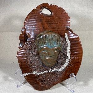 Abstract African Hanging Sculpture Handmade Ceramic African American Black Folk Art Kanika Marshall African American Scuptures