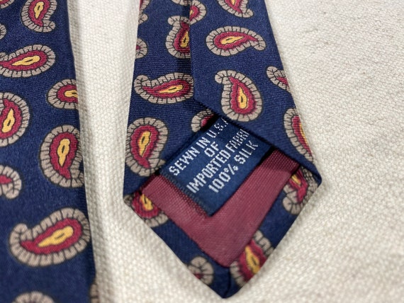 Vintage Land’s End Direct Merchants Necktie Red P… - image 4