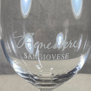 Beneserre Vineyards Sangiovese Fine Crystal Wine Glass | Napa Valley Winery Estate St. Helena California