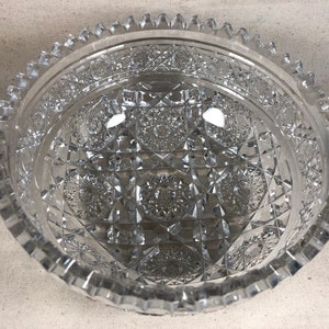 Vintage American Brilliant Heavy Cut Glass Serving Bowl Pinwheel ...