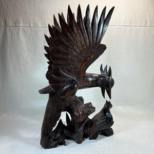 Vintage Bali Balinese Hand-Carved Hardwood Bust Sculpture Man Java Indonesia Folk Art Carving