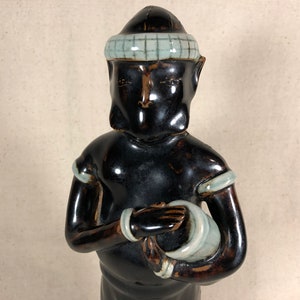 Vintage Javanese Porcelain Traditional Clothing Male Figure Handpainted Statue Java Folk Art Indonesia Southeast Asia