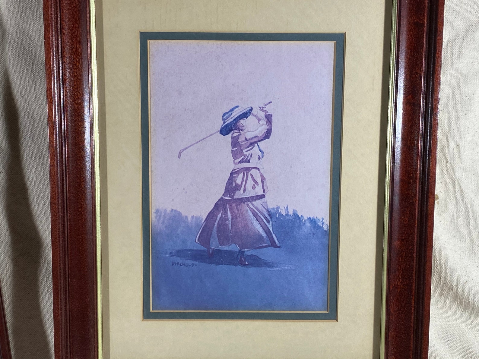 Vintage Pair of David Nichols Framed Golf Prints Watercolor Etsy Australia