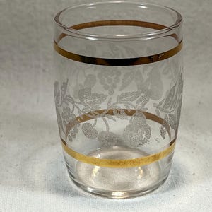 Vintage Bartlett Collins Golden Grape Clear givré en verre à jus de 4 oz c1947 Bague de remplacement en or