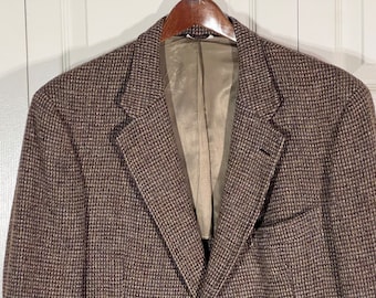 Vintage Harris Tweed Wool Men’s Blazer Jacket Sport Coat Joseph A. Bank 42L Scotland