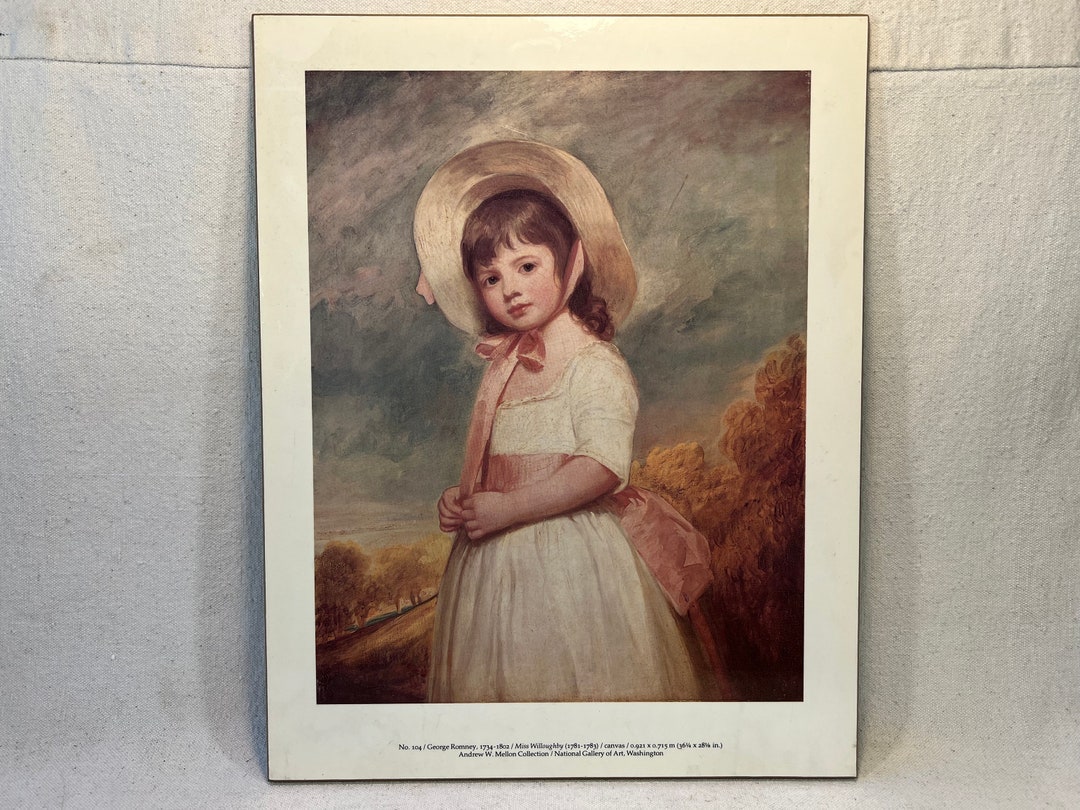 Vintage George Romney Miss Juliana Willoughby Reproduction Art Print on ...