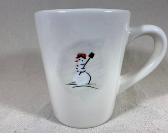 Williams Sonoma Snowman Ceramic Coffee Hot Cocoa Mug Christmas Holiday
