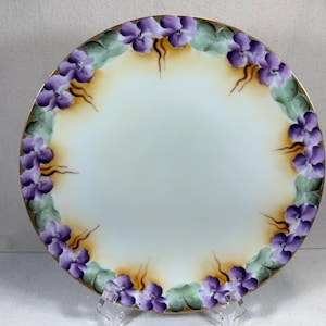 Vintage Favorite Bavaria Hand-Painted Porcelain Plate Daisies Flowers Floral Lustre Finish Germany