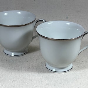 Vintage Pair of Noritake Silverdale Footed Demitasses | Fine China Espresso Cups Rare Pattern 5594 Replacement