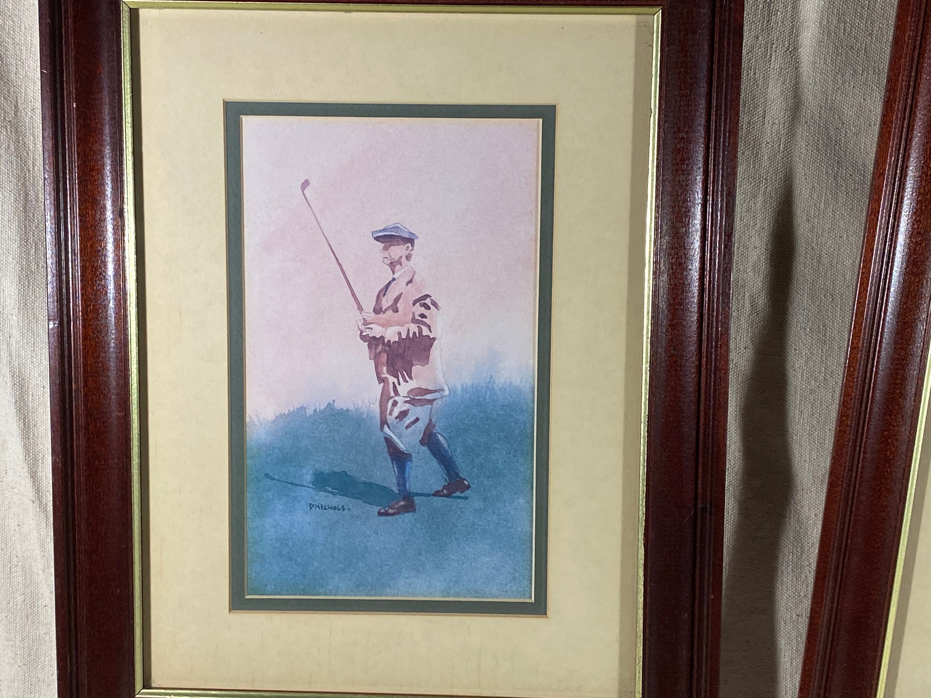 Vintage Pair of David Nichols Framed Golf Prints Watercolor Etsy Australia