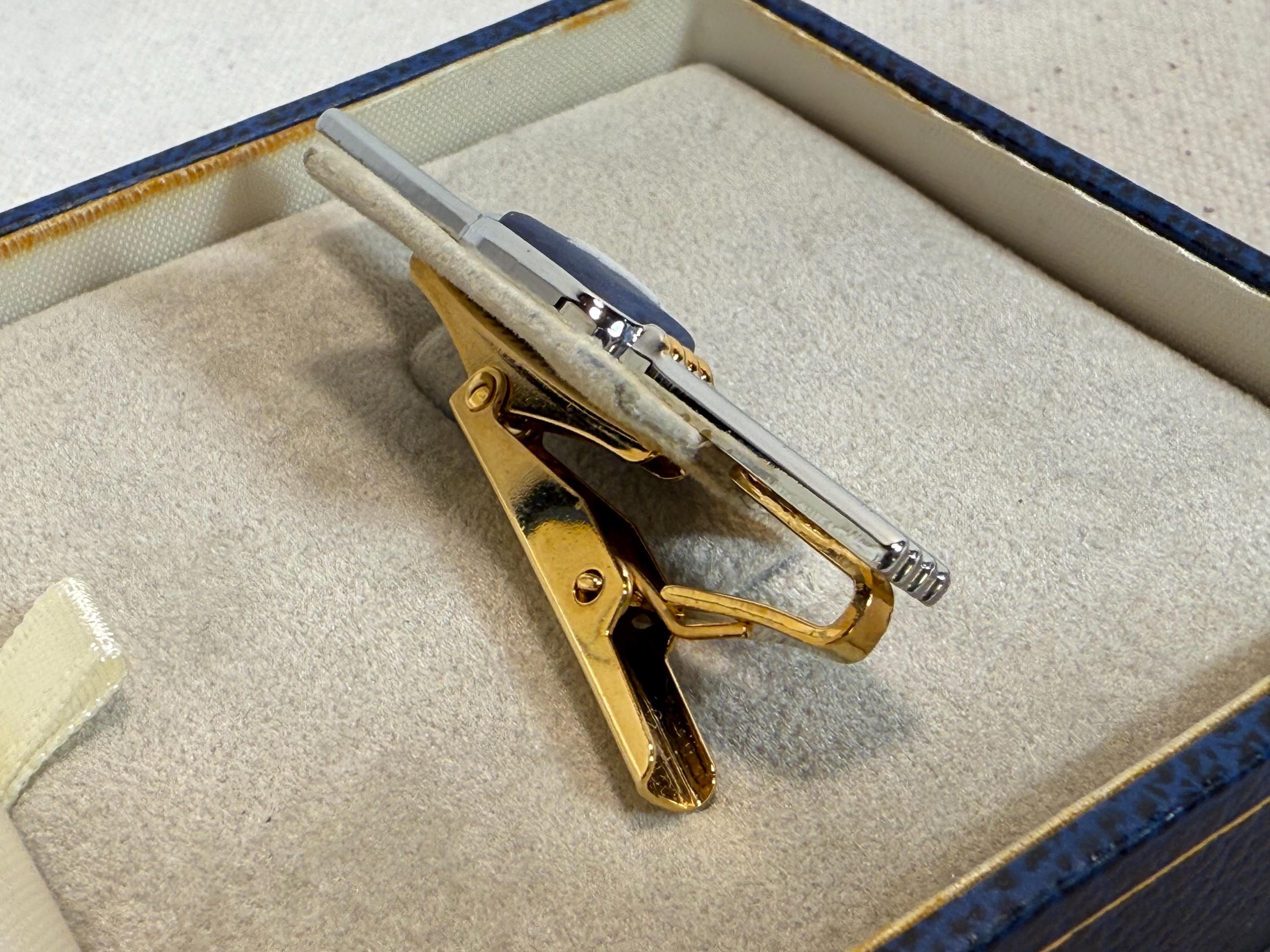Vintage Gold-Plated Wedgewood Blue Jasperware Tie Clip - Pristine  Wedgwood Gold and Blue with Ship Tie
Bar Clip main image 2