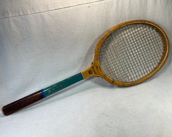Vintage Magnan “University” Model Wood Tennis Racquet Racket Sports Decor Bar Pub Man Cave Rec Room 1930s