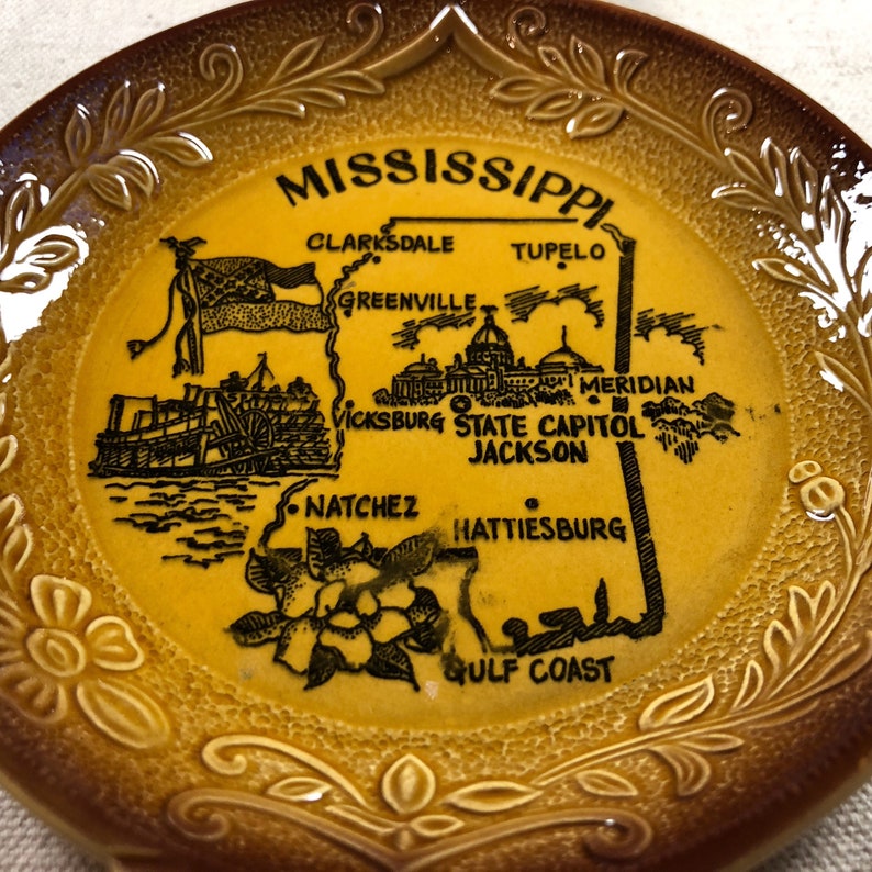 Vintage Mississippi Souvenir Plate Jewelry Coin Dish Ashtray Etsy