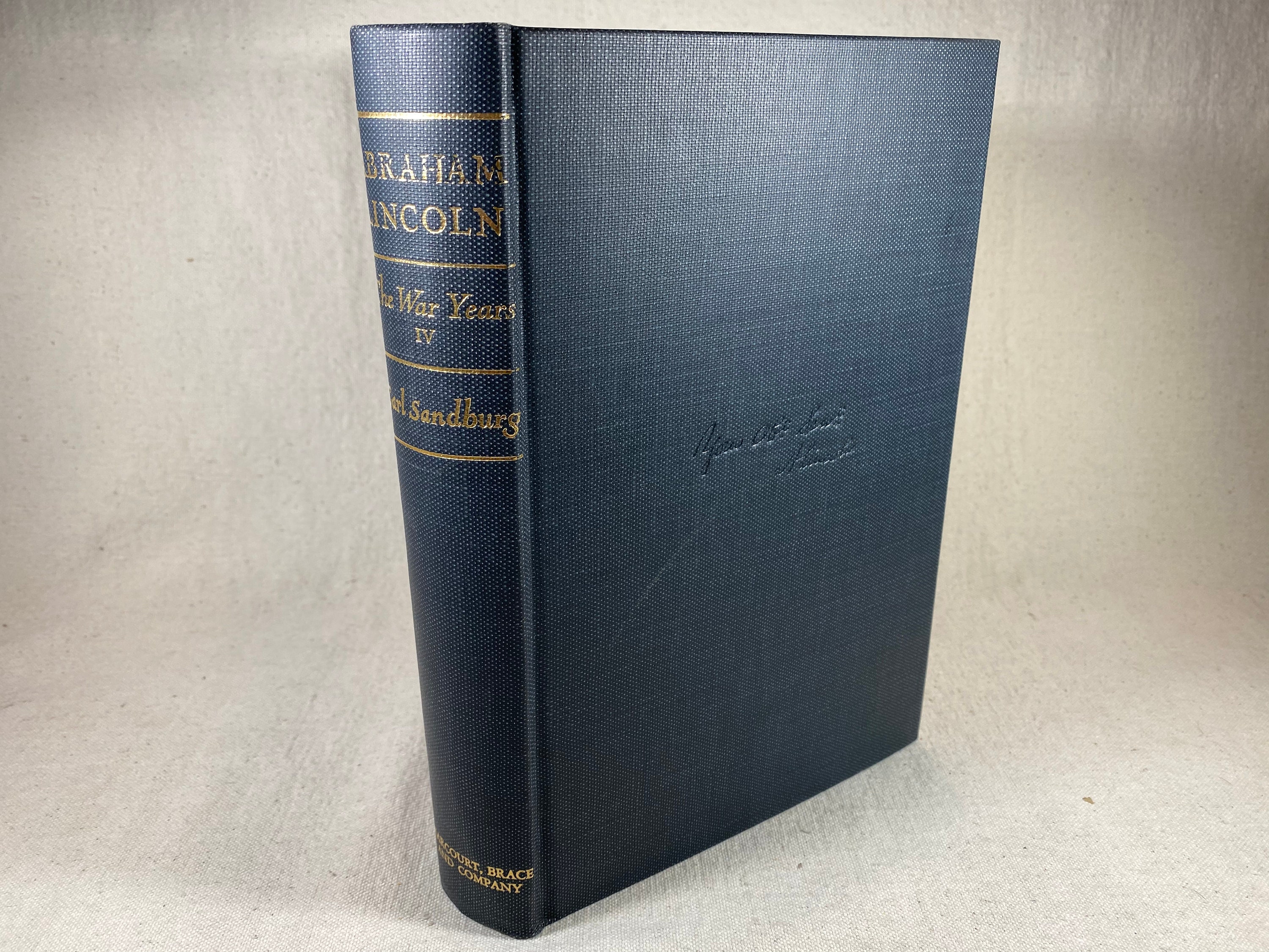 Abraham Lincoln: The War Years, Vol. 4 by Carl Sandburg | Vintage Hardcover History Book Civil War | Library Decor 1939