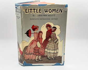 Mujercitas de Louisa May Alcott, edición vintage de la década de 1930 – Grosset & Dunlap, tapa dura con sobrecubierta ilustrada por Eva Noe.