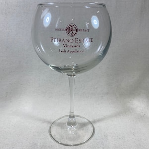 Peirano Estate Vineyards Fine Crystal Wine Glass | The Heritage Collection Lodi California