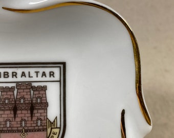 ヴィンテージ ジブラルタル 磁器 お土産 灰皿 リング 皿 ヴィンテージ ジブラルタル 磁器 お土産 灰皿 リング 皿