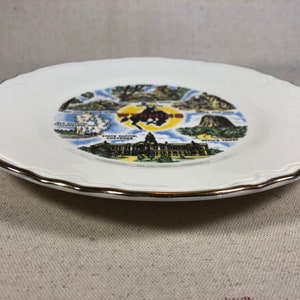 Vintage Wonderful Wyoming Souvenir Plate State Landmarks - Etsy