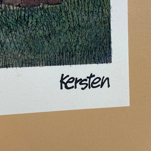 Vintage Kersten Brothers Aviation Print “Captain Eddie on His Way to Smite The Hun” World War I