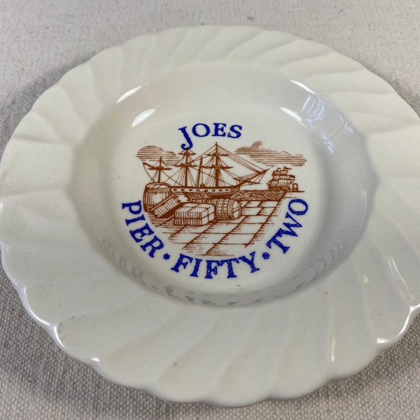 Vintage Joe’s Pier 52 Ashtray Ring Trinket Dish New York City Restaurant Pier Fifty-Two Hudson River