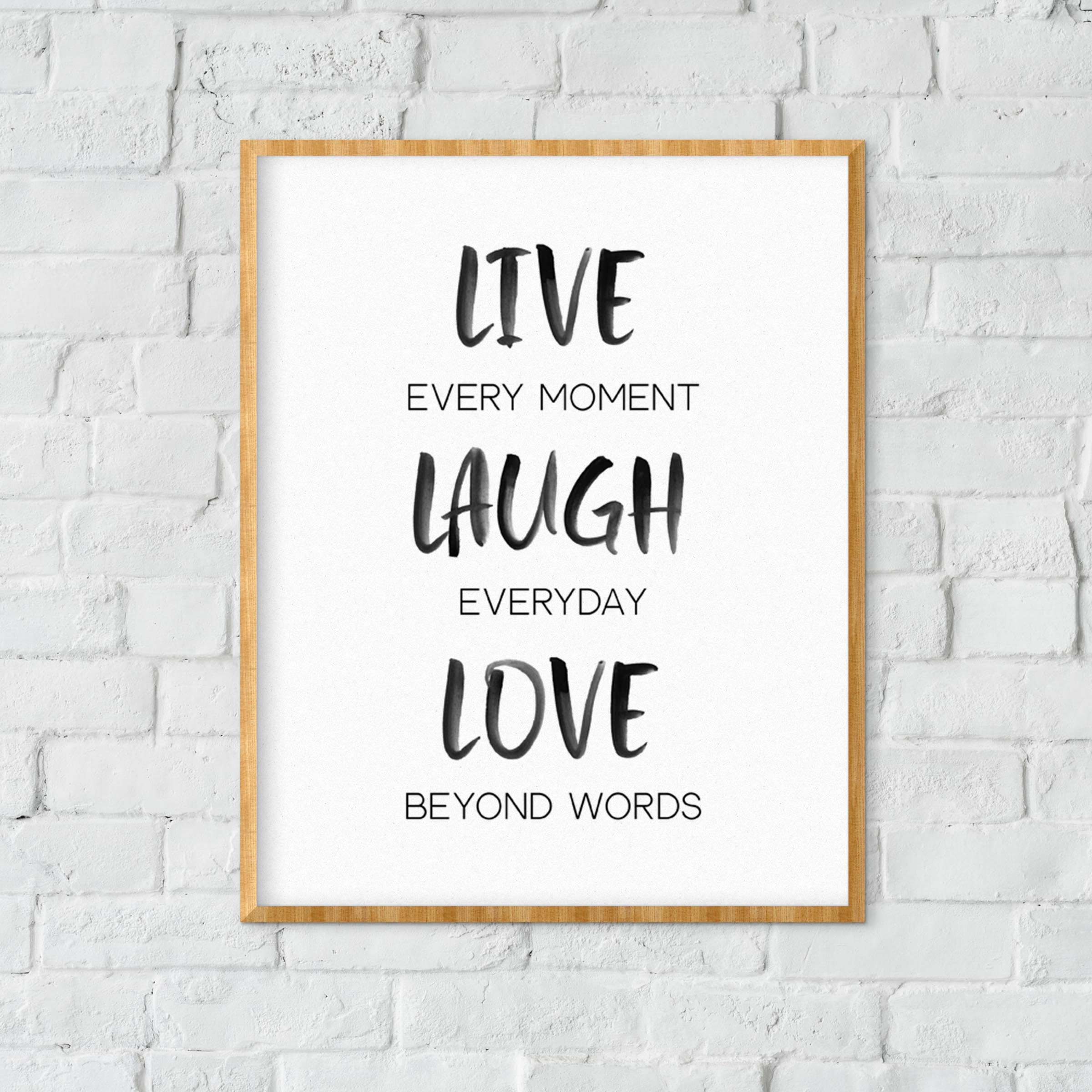 Live Laugh Love Quotes Home Decor Scandinavian Wall Art Etsy