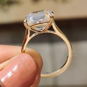 5.25 CT Cushion OMC Cut Colorless Moissanite Ring, East West Engagement Ring, OMC Ring, Ring For Women, Bridal Set Ring, Anniversary Ring