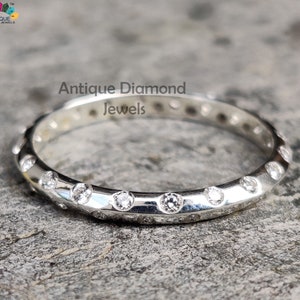 Round Colorless Moissanite Wedding Band | Comfort Fit Band | Classic Engagement Ring | Stackable Band