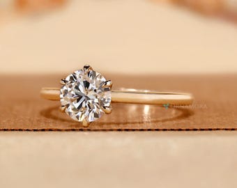 IGI認定ラボグロウンダイヤモンド婚約指輪：1.00カラット ラウンド