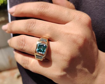 があぱあ モアサナイト3ct指輪12号ブルーグリーン&ピアス モアサナイト3ct指輪12号ブルーグリーン - メルカリ