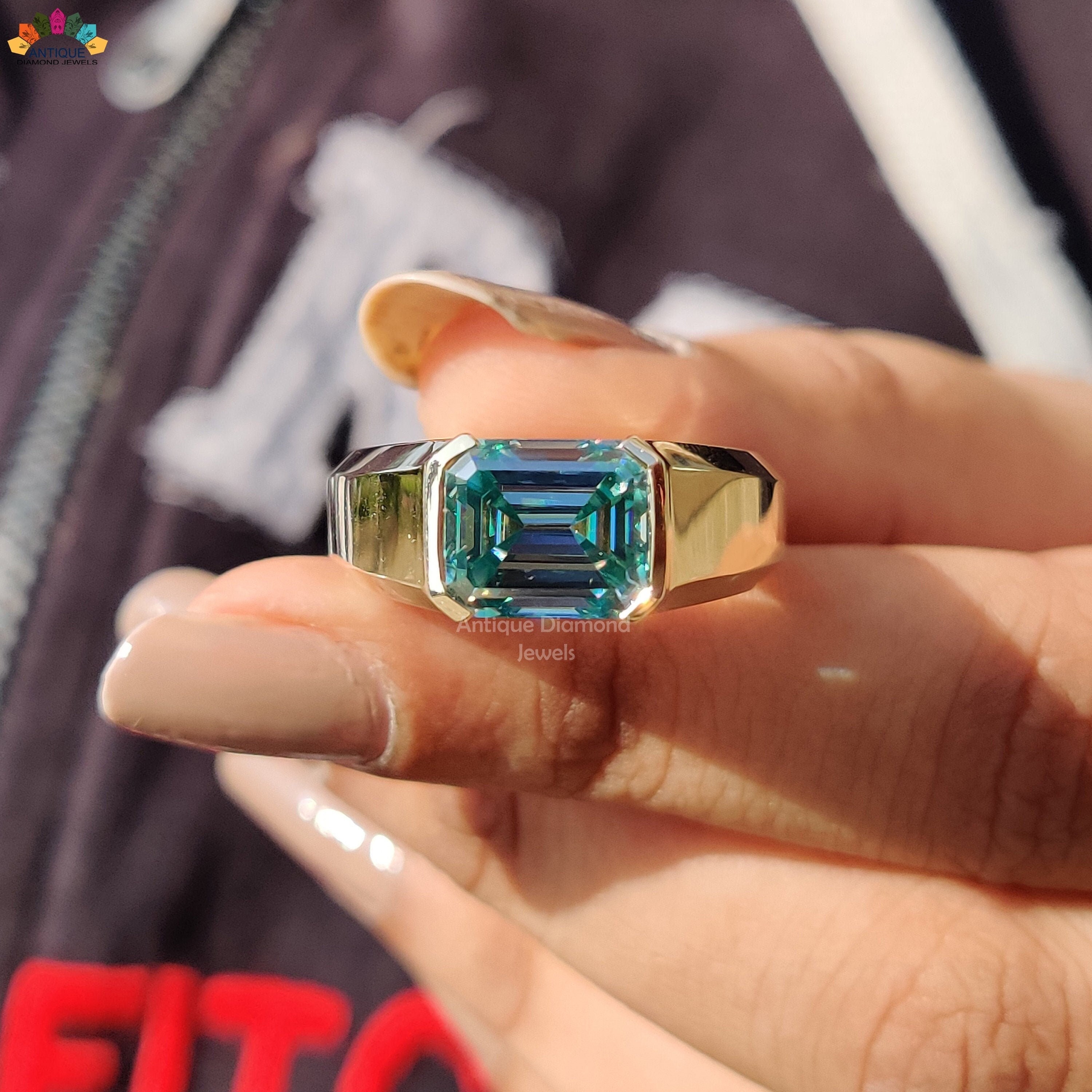 Moissanite rings for men discount