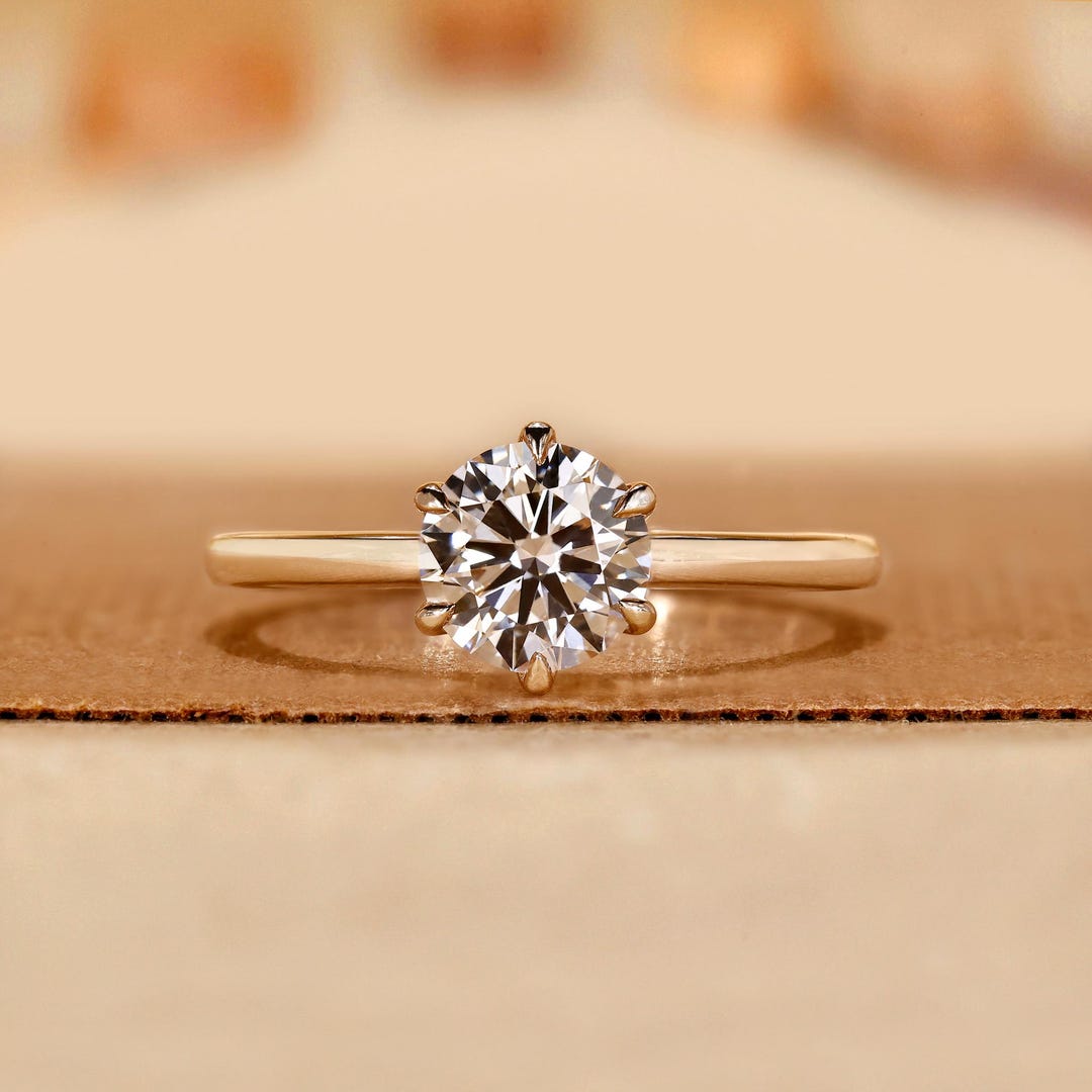 IGI Certified Lab Grown Diamond Engagement Ring: 1.00 CT Round ...