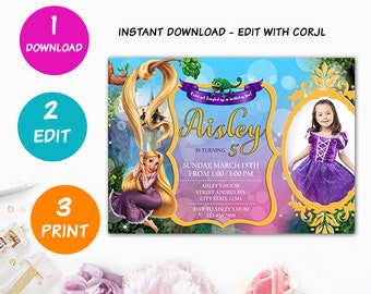 Tangled Invitation Etsy