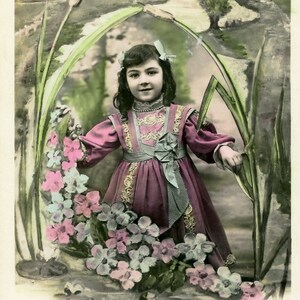 Fotografia real vintage Saudações francesas Cartão postal de dia dos namorados 'Offre du coeurs', Dia dos namorados vintage