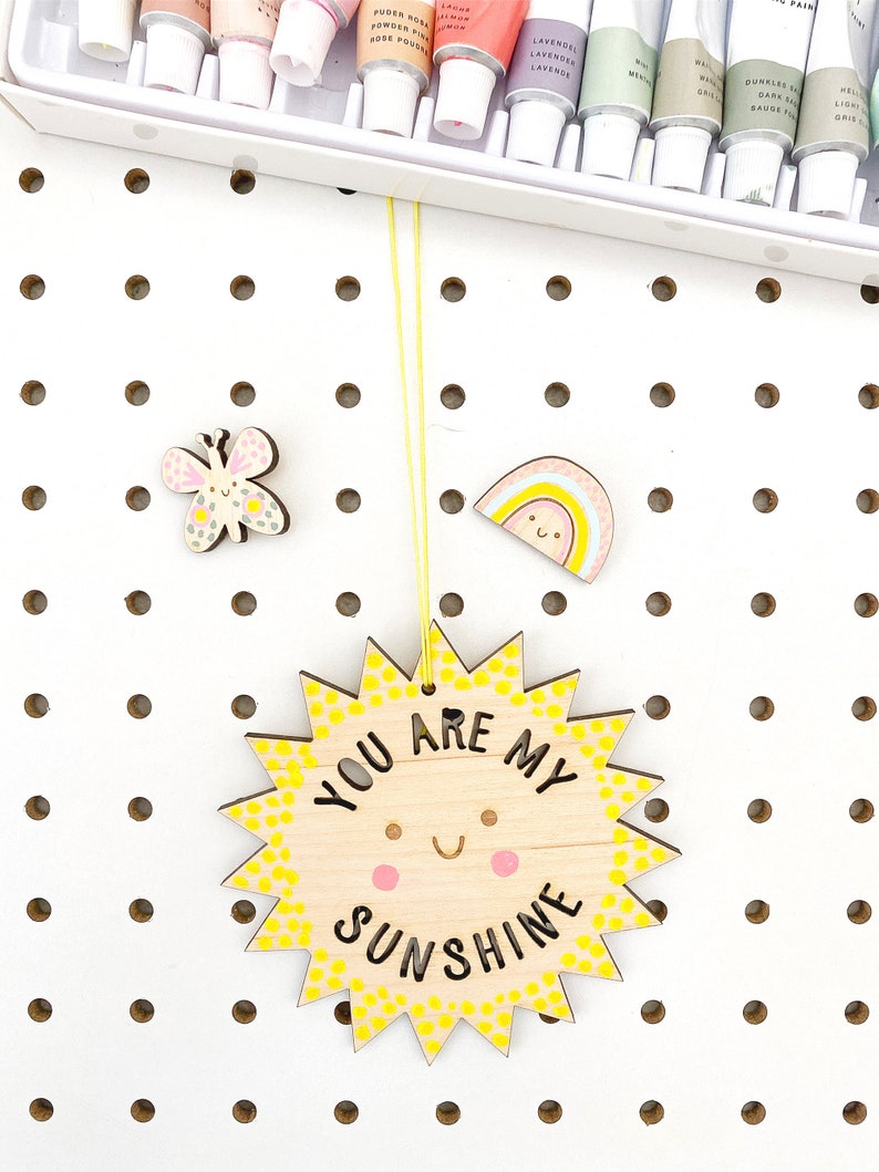 You are my sunshine handpainted wooden wall decoration image 4