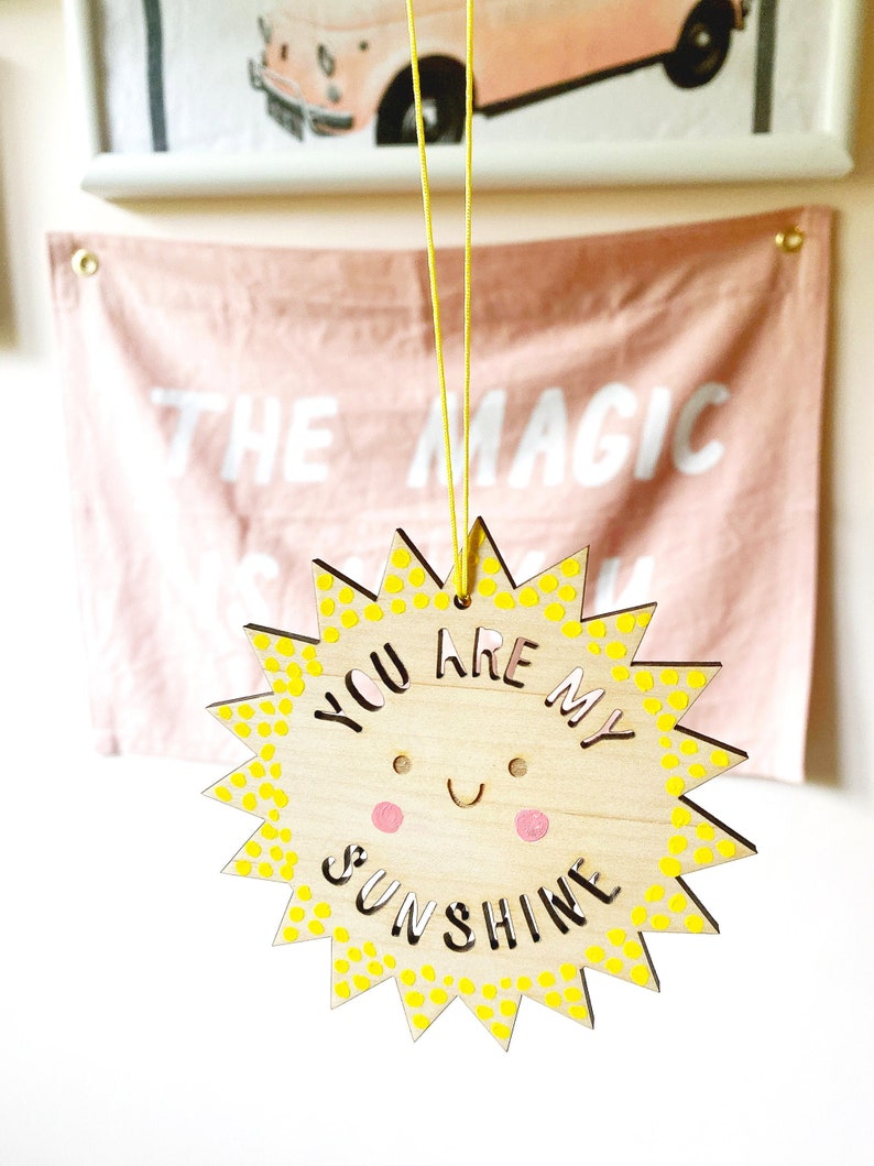 You are my sunshine handpainted wooden wall decoration image 2