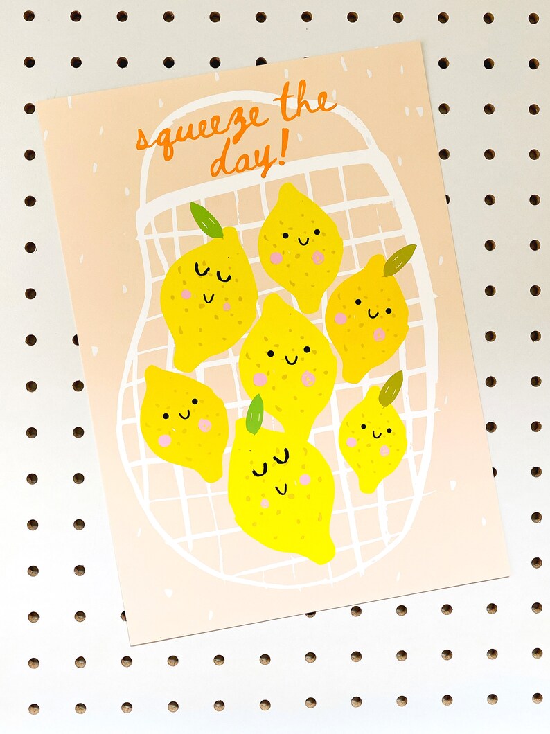 Wall Decor / Print / Squeeze the Day / A4 / Home and Living Etsy