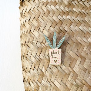 Spilla d&#39;amore per piante / accessorio in legno dipinto a mano
