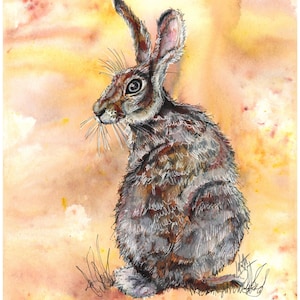 Hare painting, Hare art, Wildlife art, Hare Giclee Print, Hare watercolour, Hare, Bunny art, rabbit art, rabbit painting, rabbit print