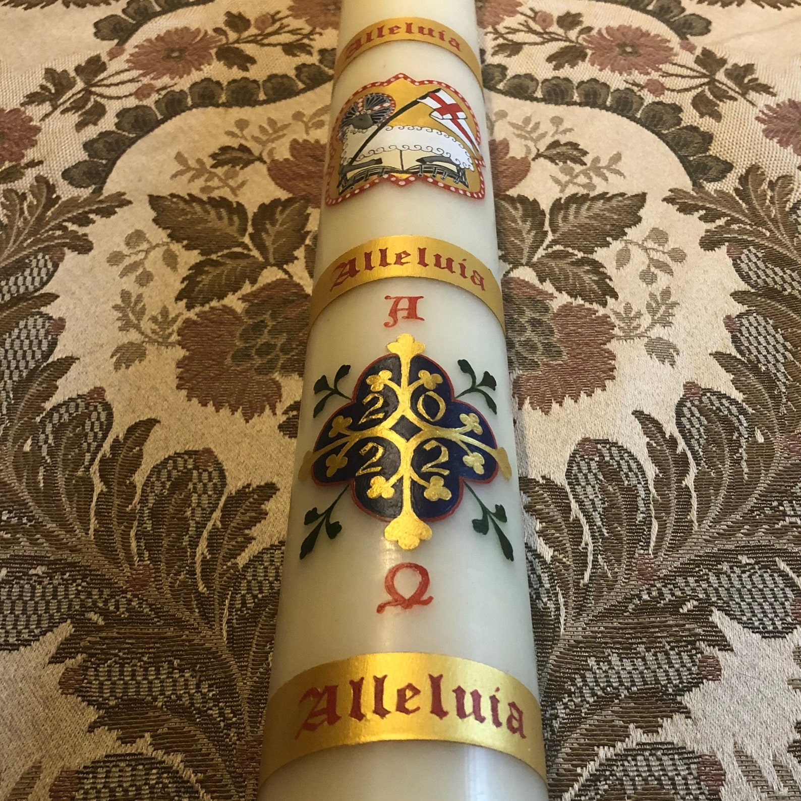 Alleluia Paschal Candle Church Paschal Candle Handpainted Etsy